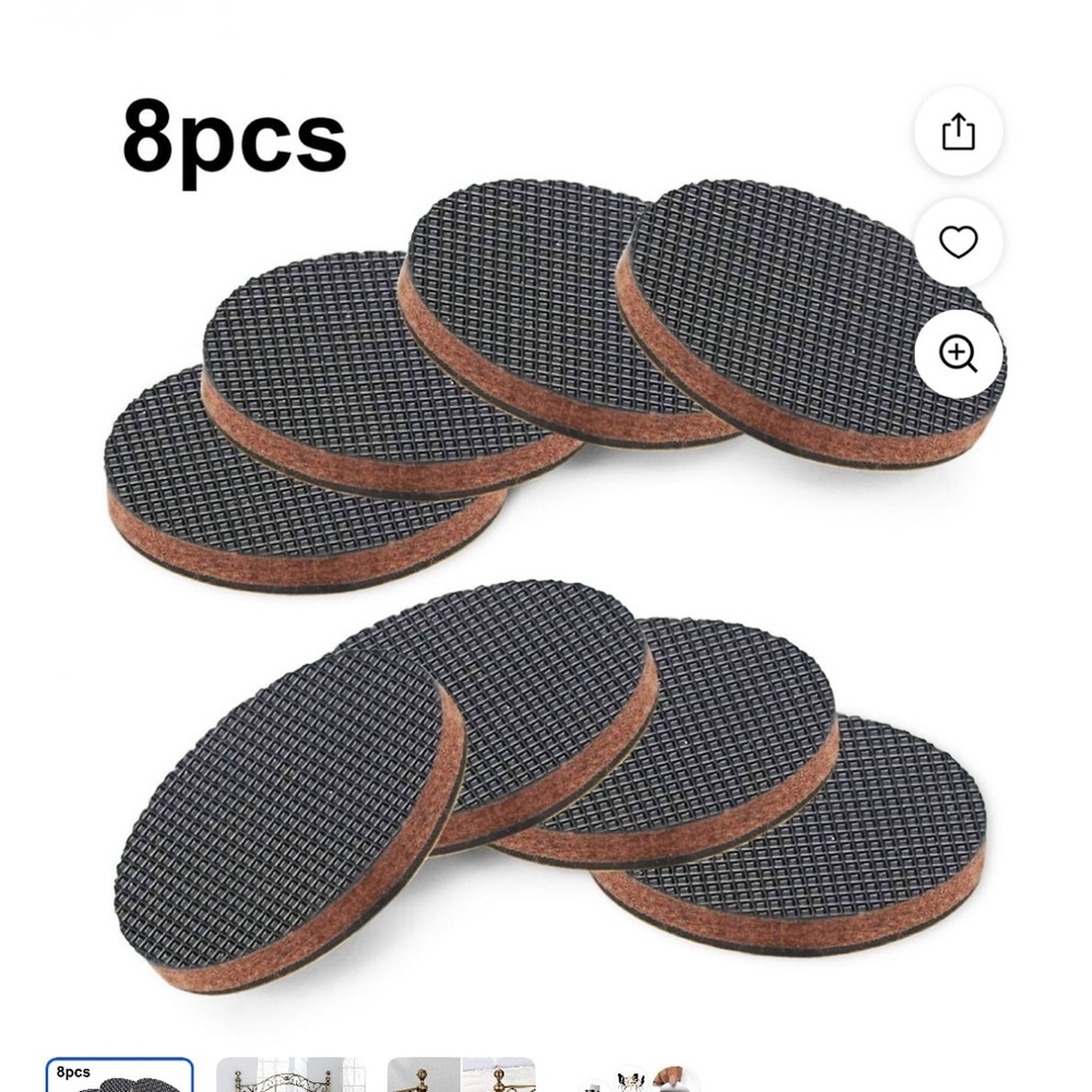 QISHI Anti-Slip Round Pads - 8 Pack